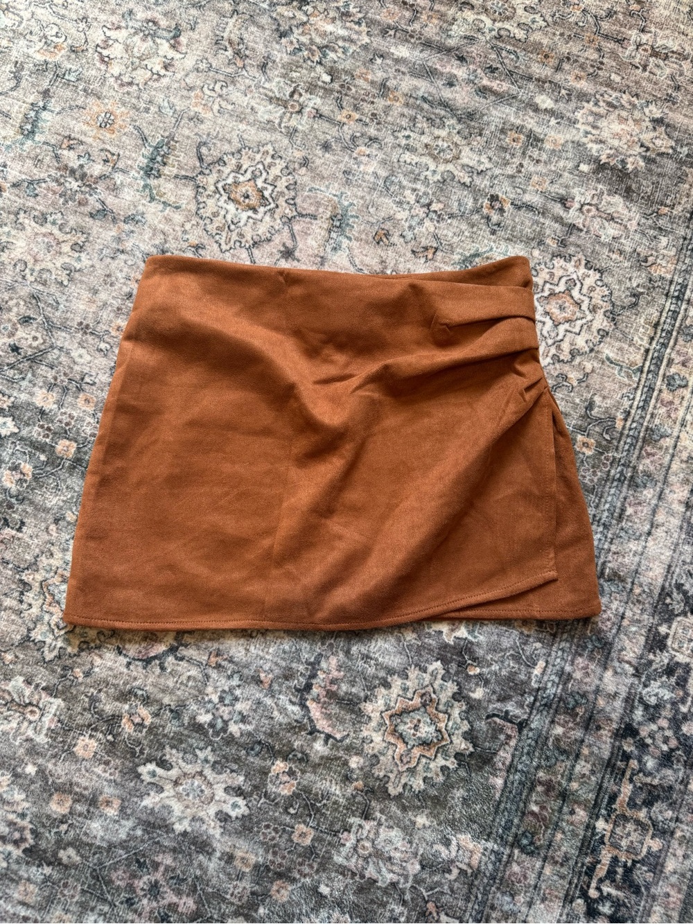 SHEIN Rust Brown Mini Skirt with Side Fold